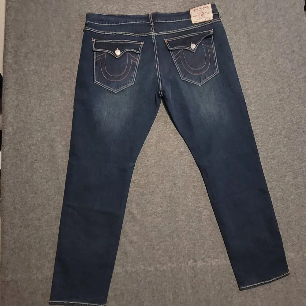 True Religion size 40 Geno Relaxed Slim denim jeans dark wash